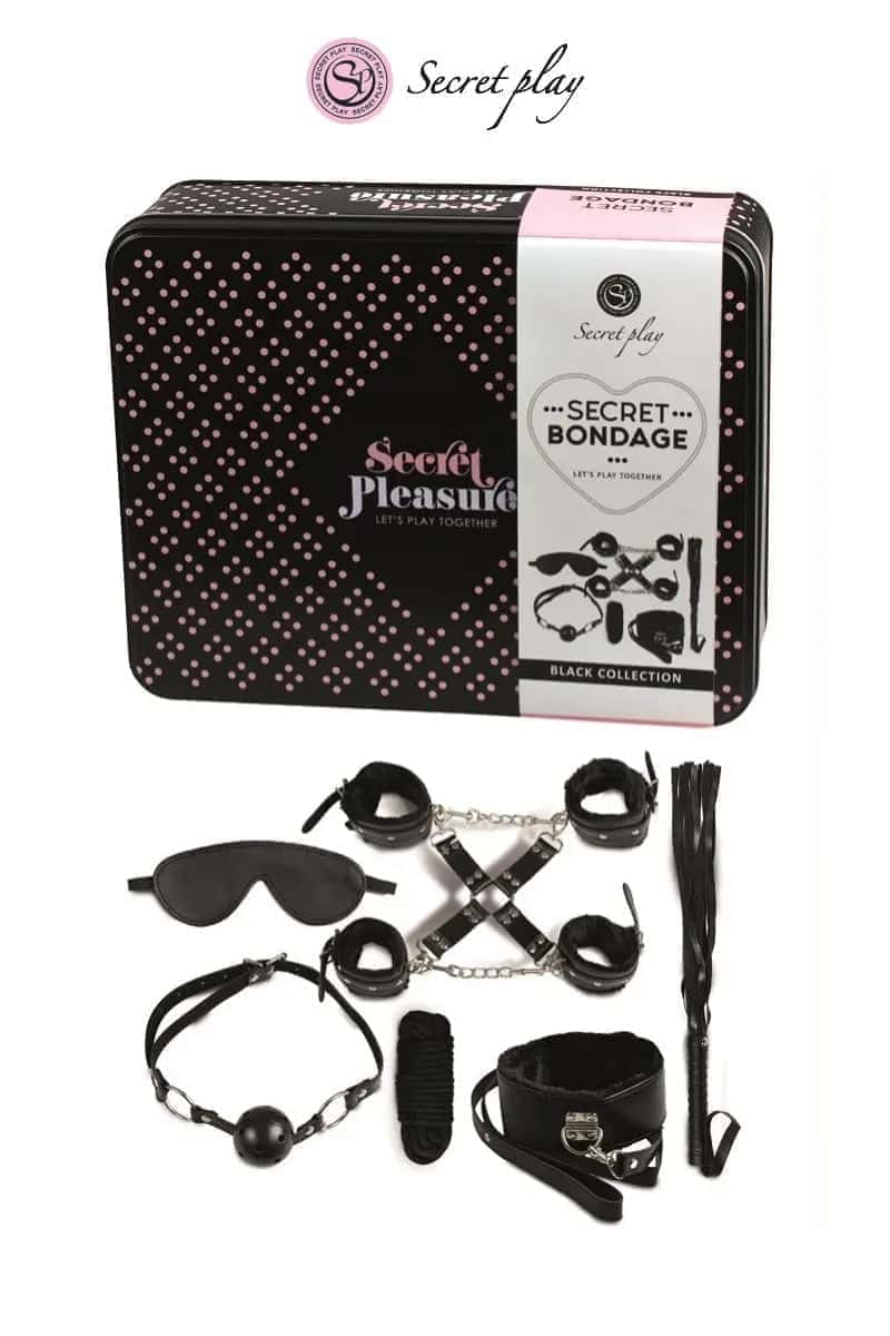 Oh My God'Z - Kit BDSM 8 pièces - menottes - fouet - masque - collier - bondage - corde