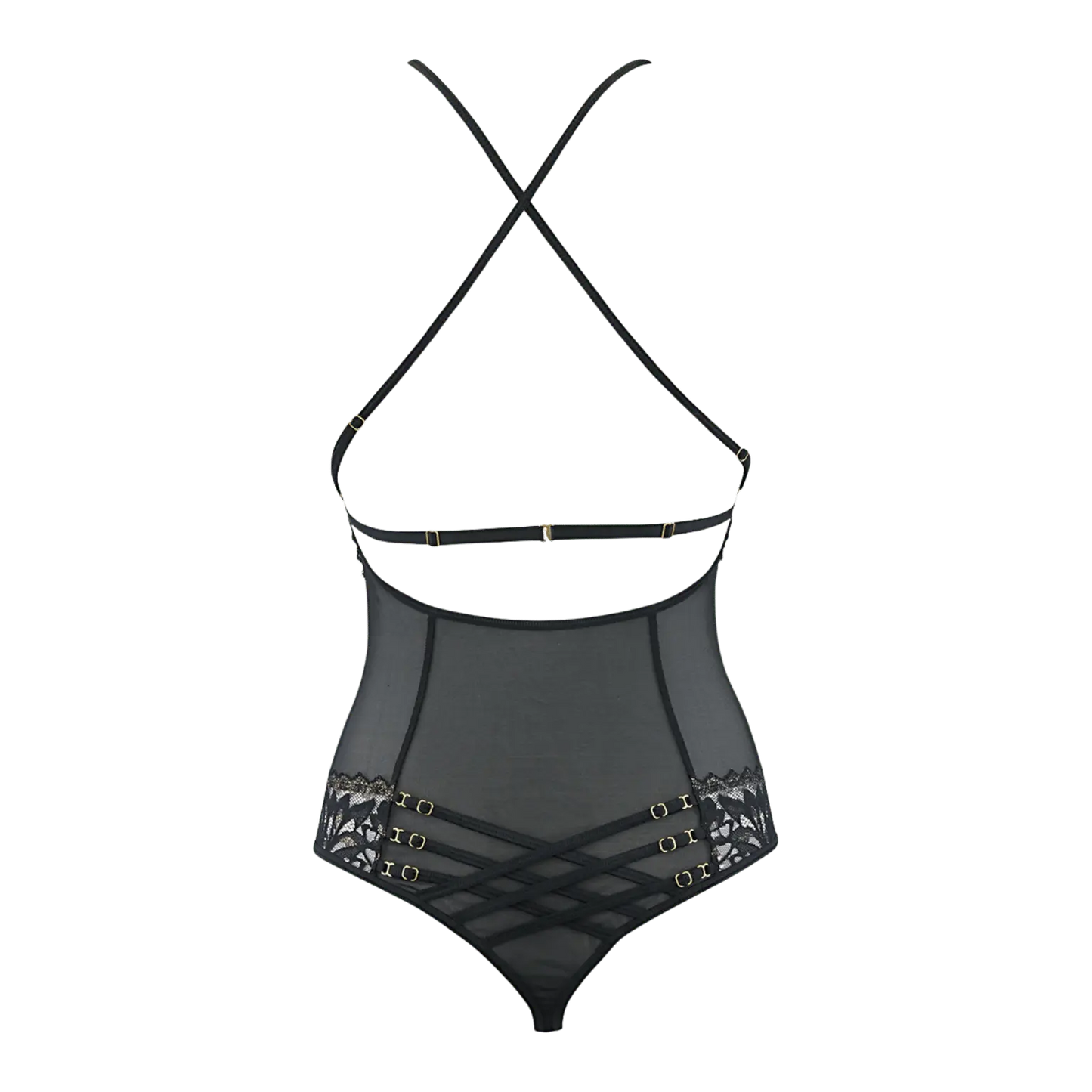 Body V-10100 Axami tulle noir vue dos séduisante – Oh My God’Z