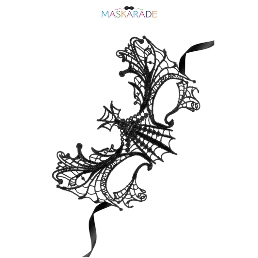 Masque de bal en broderie fine noire, style gothique et élégant – Oh My God’Z