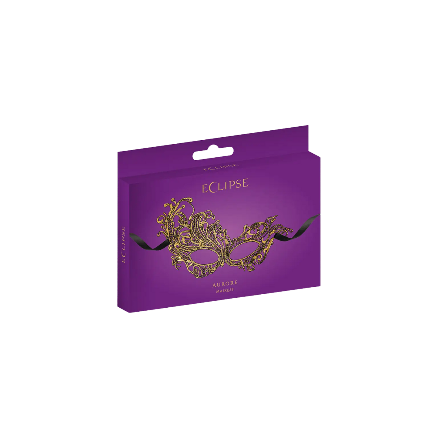 Masque doré élégant avec rubans satinés noirs – Oh My God’Z