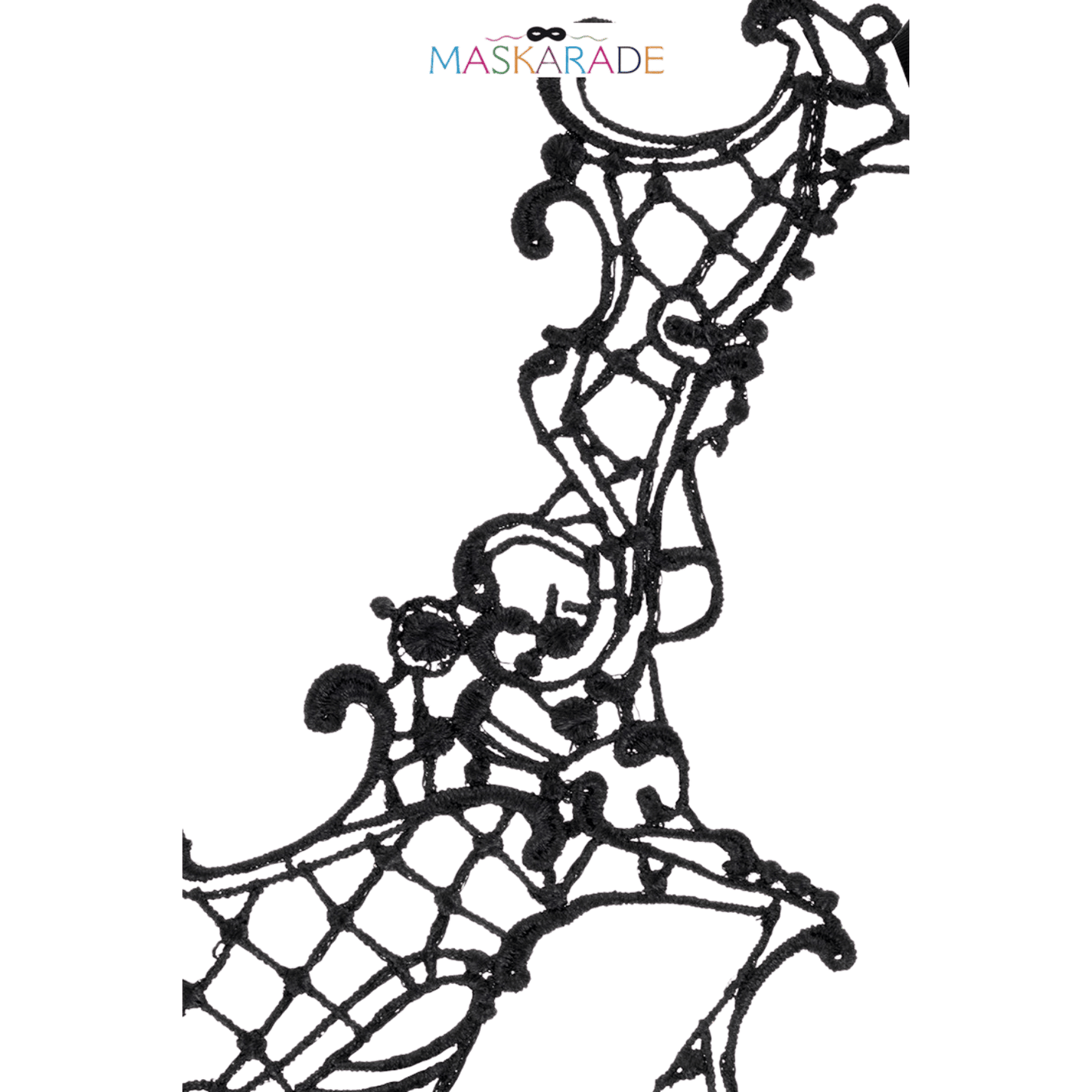 Masque de bal en dentelle noire fine, design lunaire et élégant – Oh My God’Z