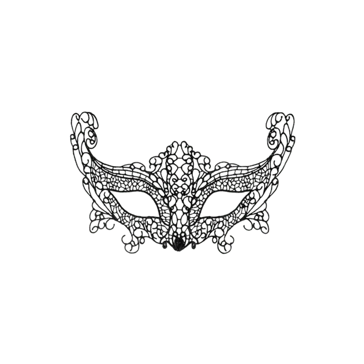 Loup en dentelle noire La Muette au design guipure raffiné – Oh My God’Z