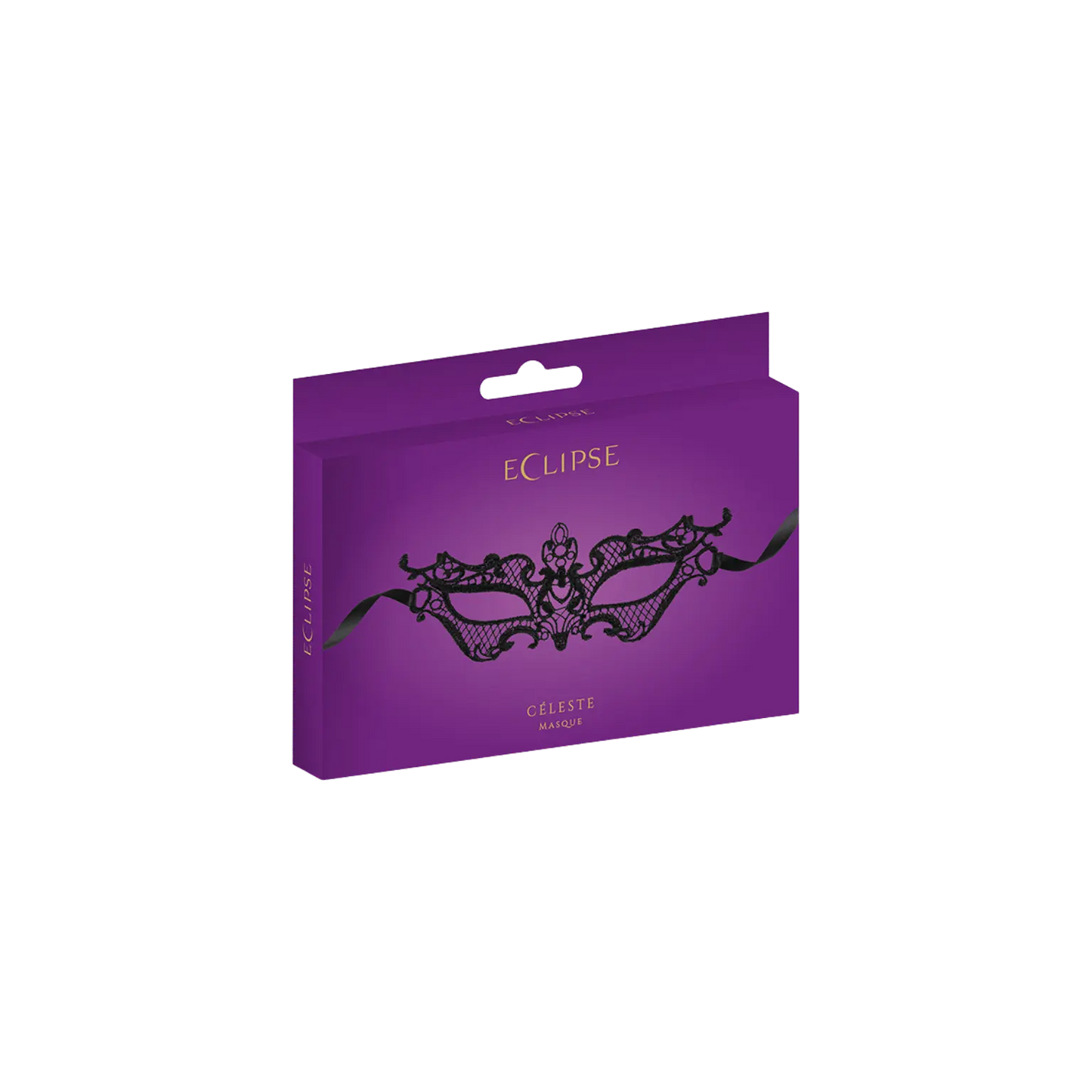 Masque noir raffiné avec rubans satinés – Oh My God’Z