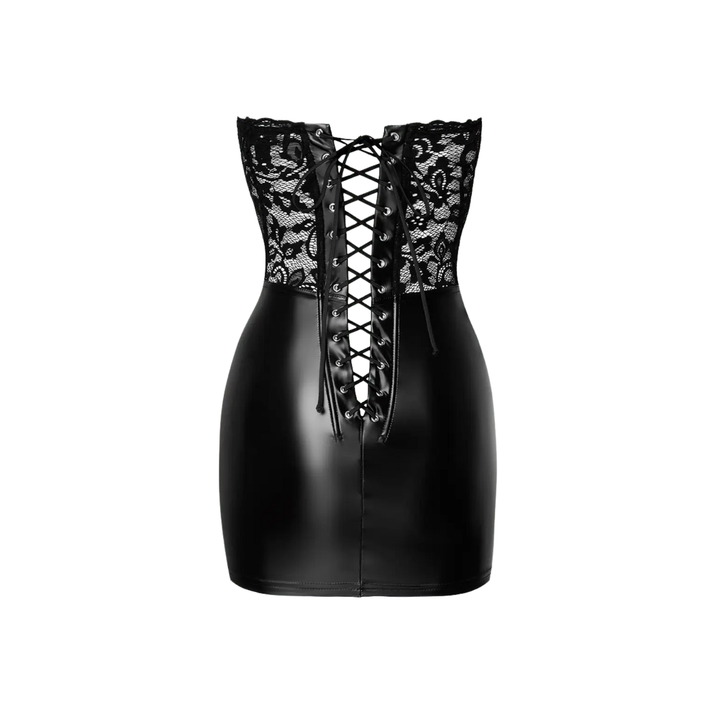 Mini robe corset Solace F300 en dentelle et wetlook – lingerie sexy Oh My God'Z