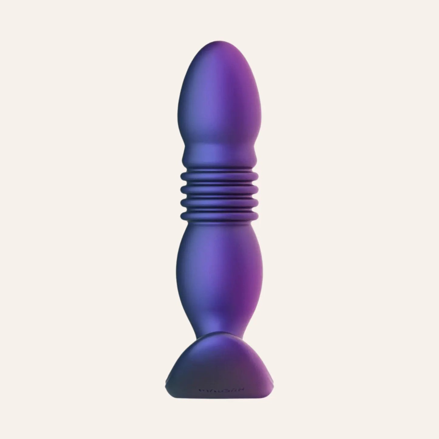 Vue latérale du plug anal Supernova de la marque Hueman, exposant la base incurvée sécurisée et les détails des finitions. Ce sextoy connecté haut de gamme est proposé par la boutique Oh My God'Z.