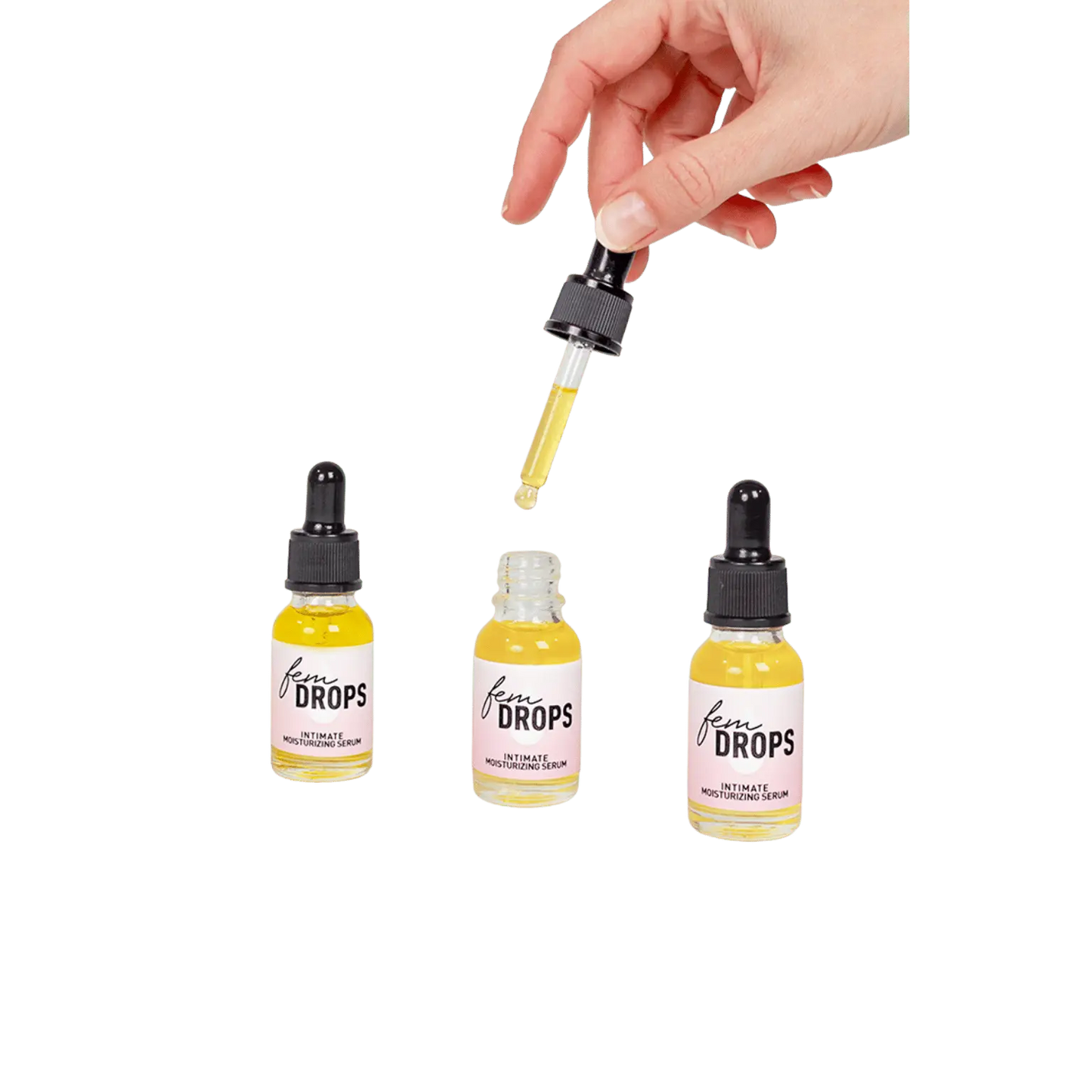 Texture soyeuse du sérum intime Fem Drops Secret Play en application – Oh My God’Z