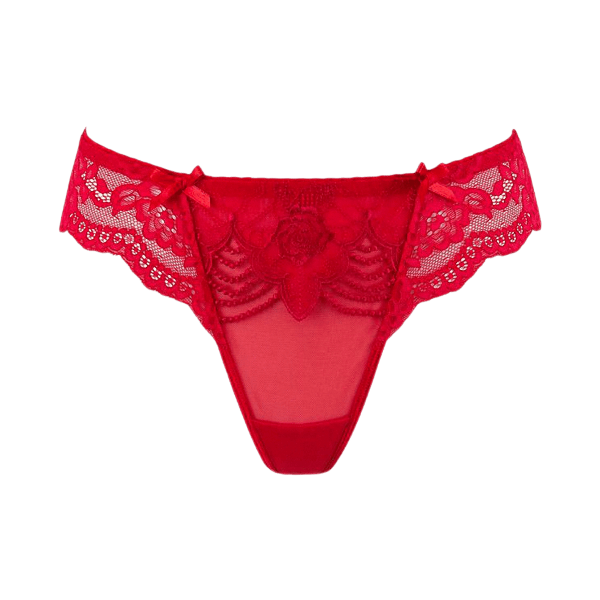 String brésilien rouge V-9698 de Axami chez Oh My God'Z avec détails en dentelle luxueuse, parfait pour ajouter une touche d'élégance et de séduction à votre garde-robe intime.