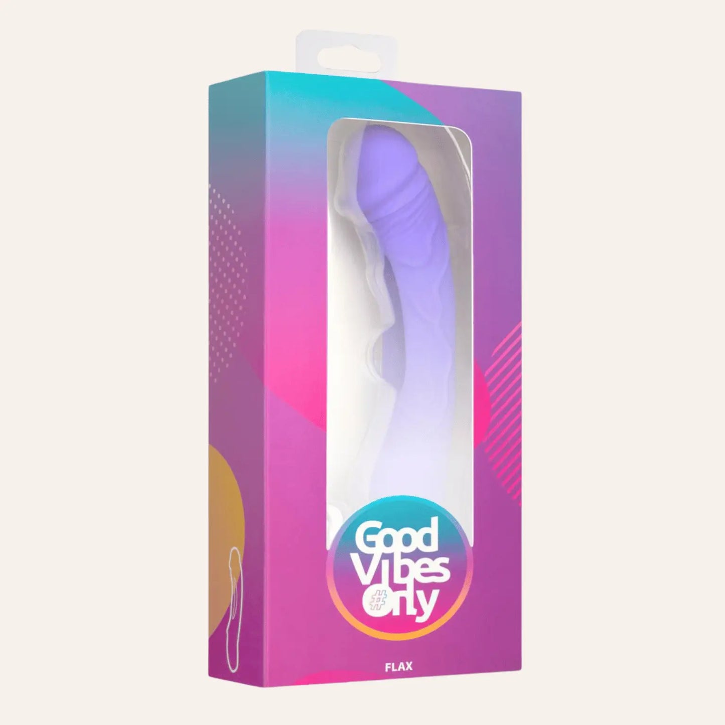Emballage du vibromasseur Flax de la marque Good Vibes Only, un sextoy haut de gamme disponible chez Oh My God'Z. Ce stimulateur violet ergonomique pour point G se distingue par son design réaliste et sa qualité premium, idéal pour les adeptes d’accessoires intimes sophistiqués.
