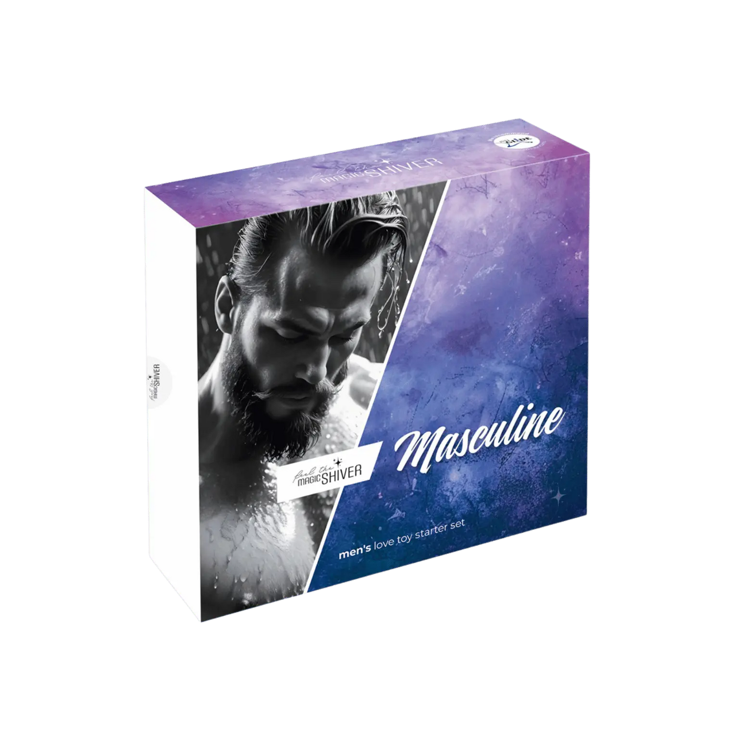 Boîte Magic Shiver Masculine – coffret de sextoys pour homme avec design bleu et violet