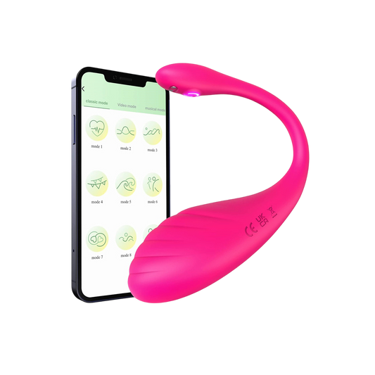 Oeuf vibrant connecte Luvegg DIK magenta avec temoin lumineux et application mobile de controle des vibrations - Oh My God'Z