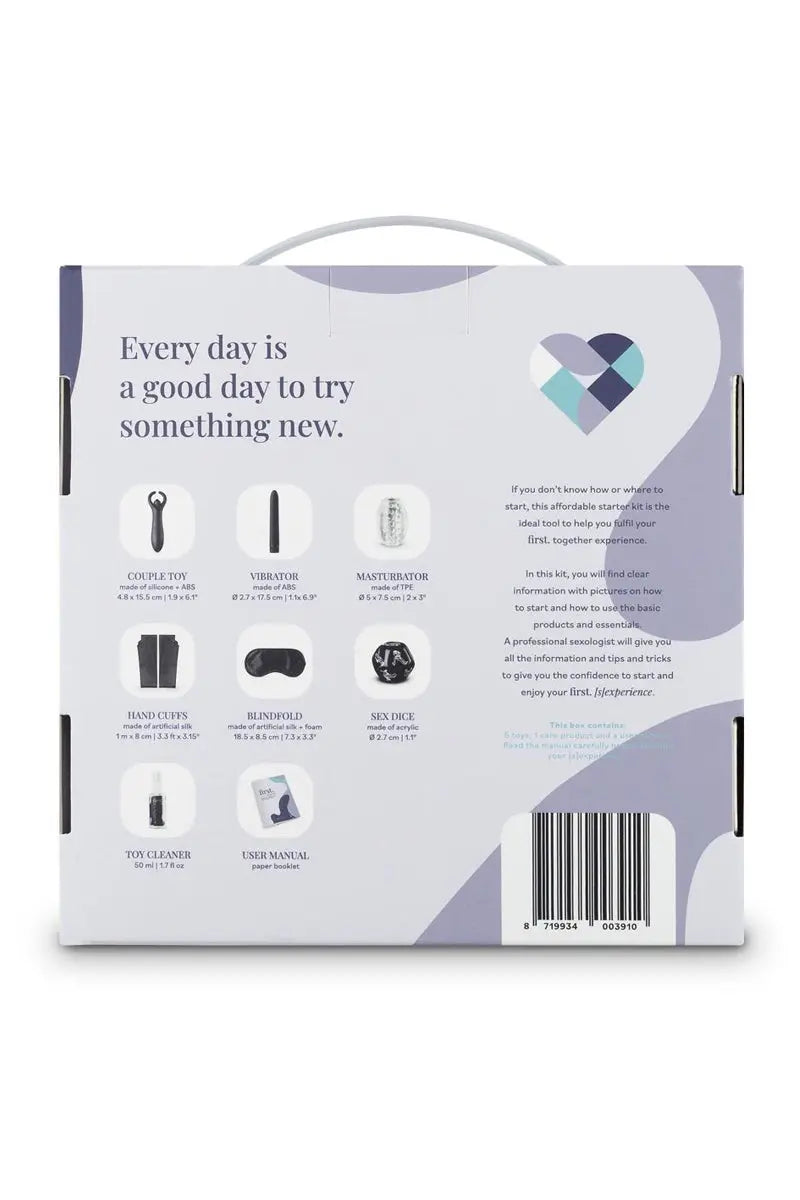 Oh My God'Z - Coffret couple First together experience - Loveboxxx - sextoys - vibromasseur - bandeau - spray nettoyant