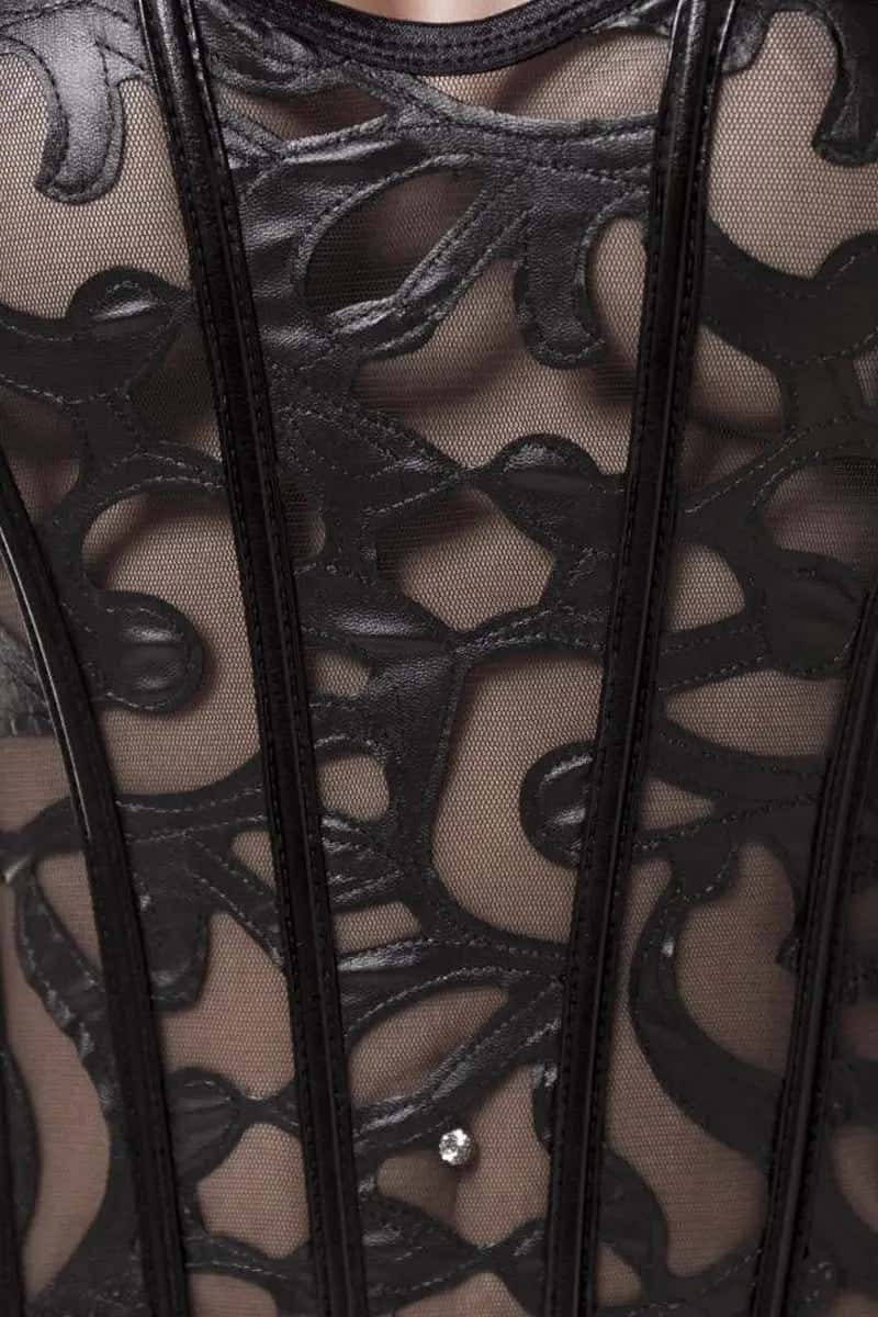 Oh My God'Z - Corset bustier à jarretelles - Grey Velvet