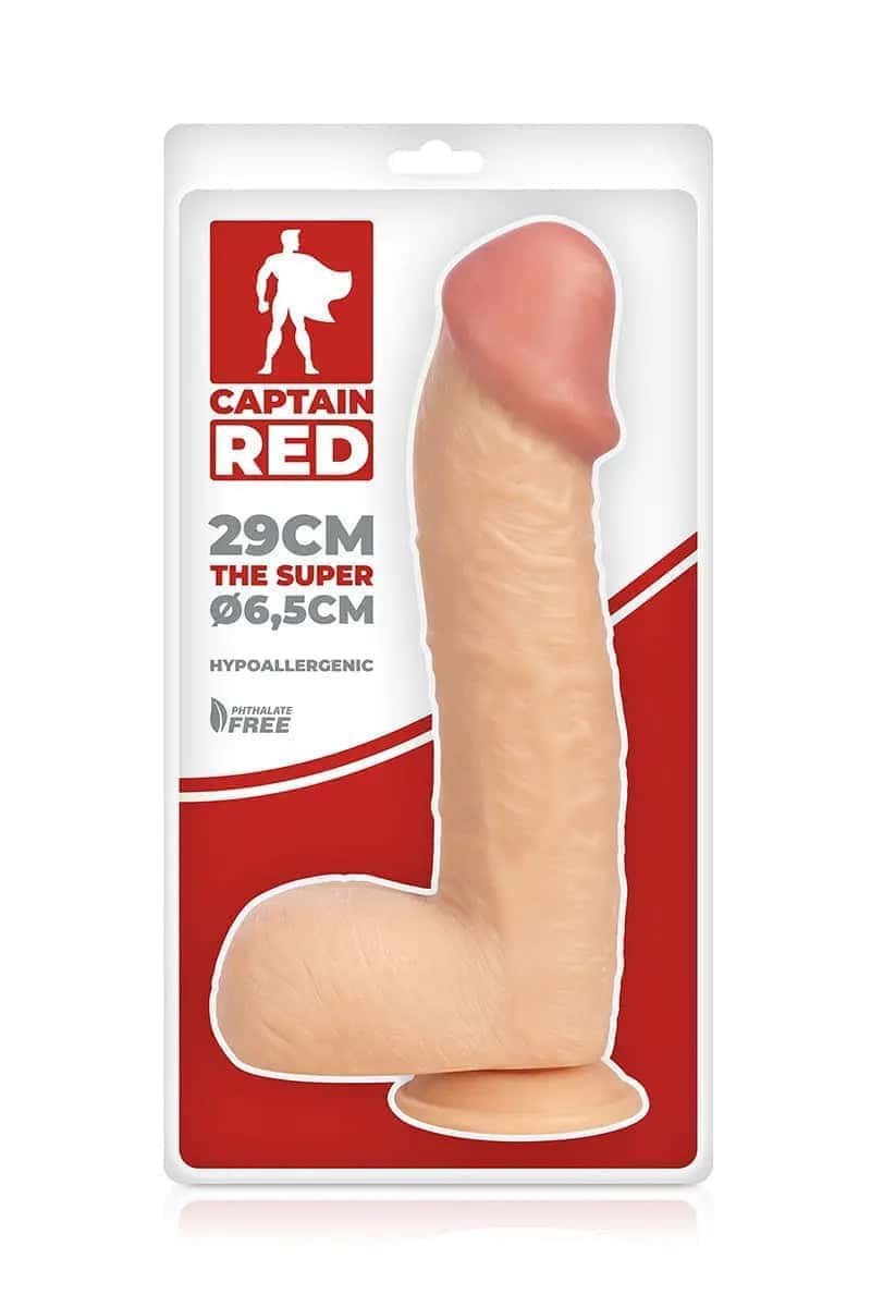 Oh My God'Z - Gode XXL The Super 29 x 6,5 cm - Captain Red - godemiché - bdsm