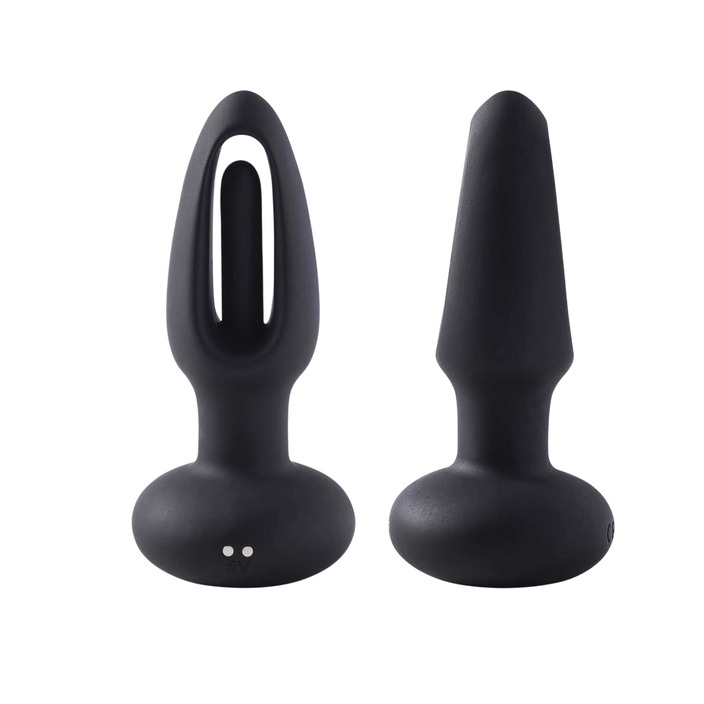 Dimensions plug anal Snuggy: 130mm hauteur, 23mm largeur, silicone noir avec insert amovible - Oh My God'Z