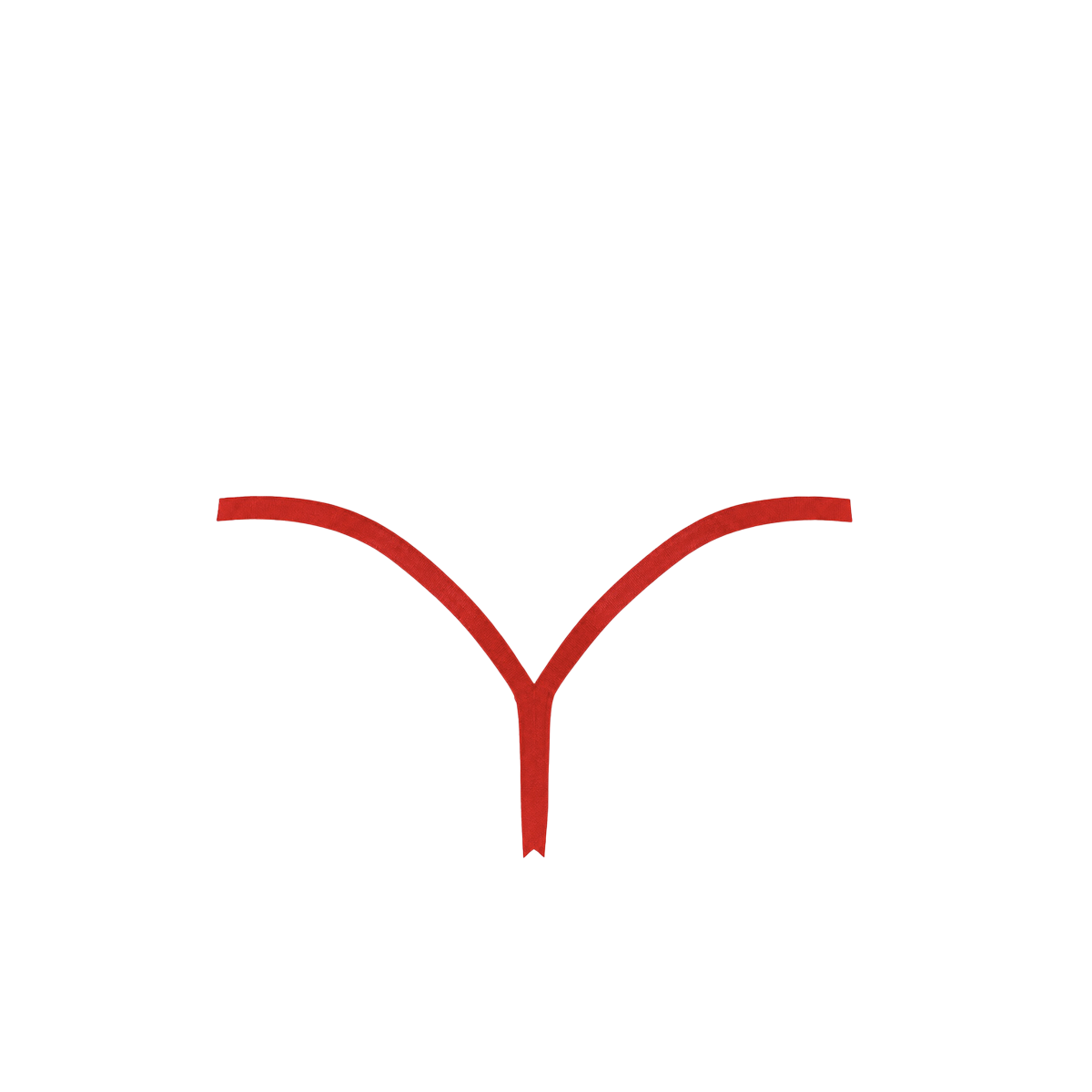 Detail des brides laterales rouges en V du string Plaything F420, finition fine et coupe minimaliste - Oh My God'Z