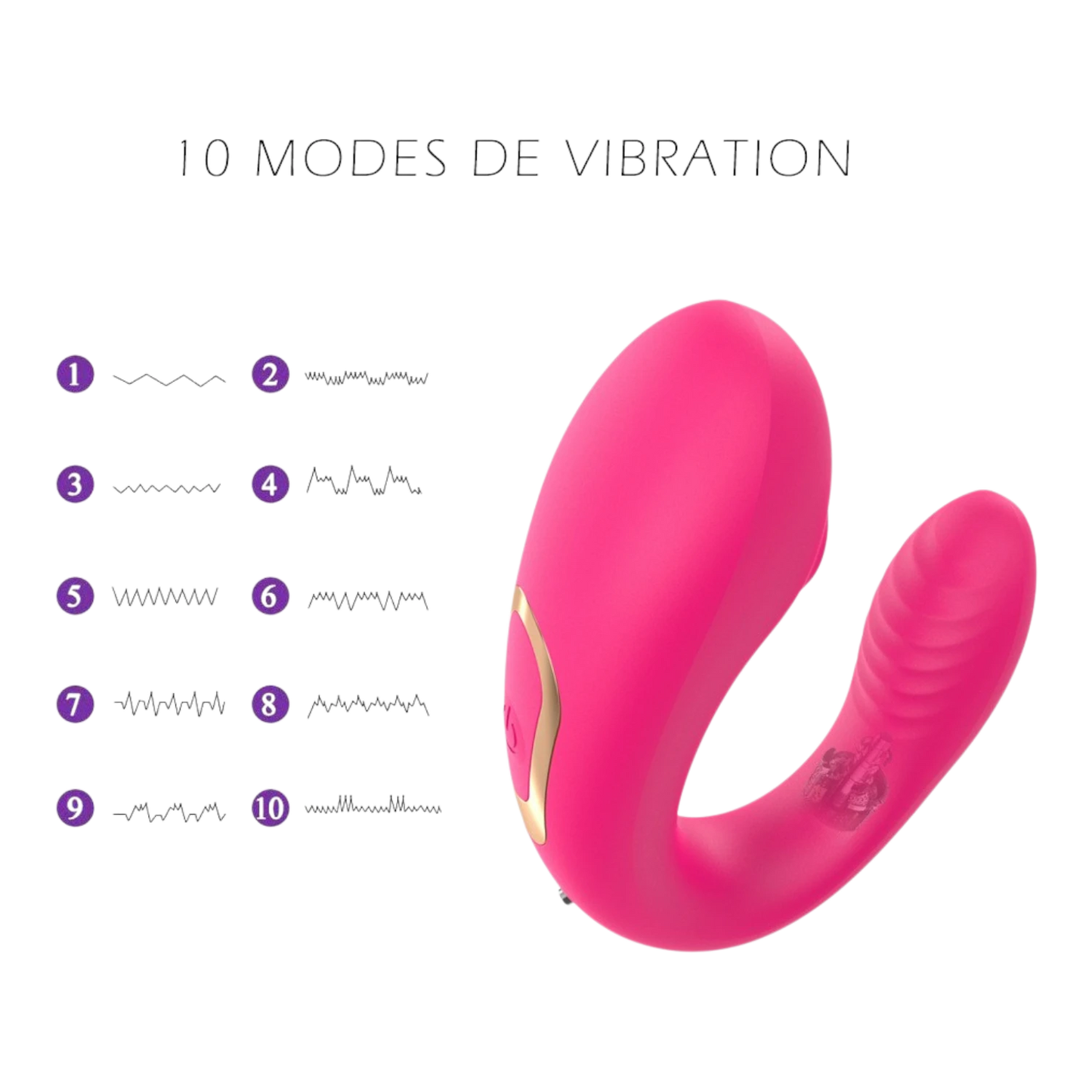 Vibromasseur couple rose 10 modes de vibration double moteur stimulation simultanée waterproof - Oh My God'Z