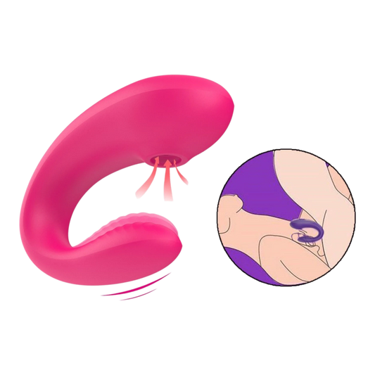 Vibromasseur couple rose double stimulation interne externe rechargeable USB waterproof - Oh My God'Z