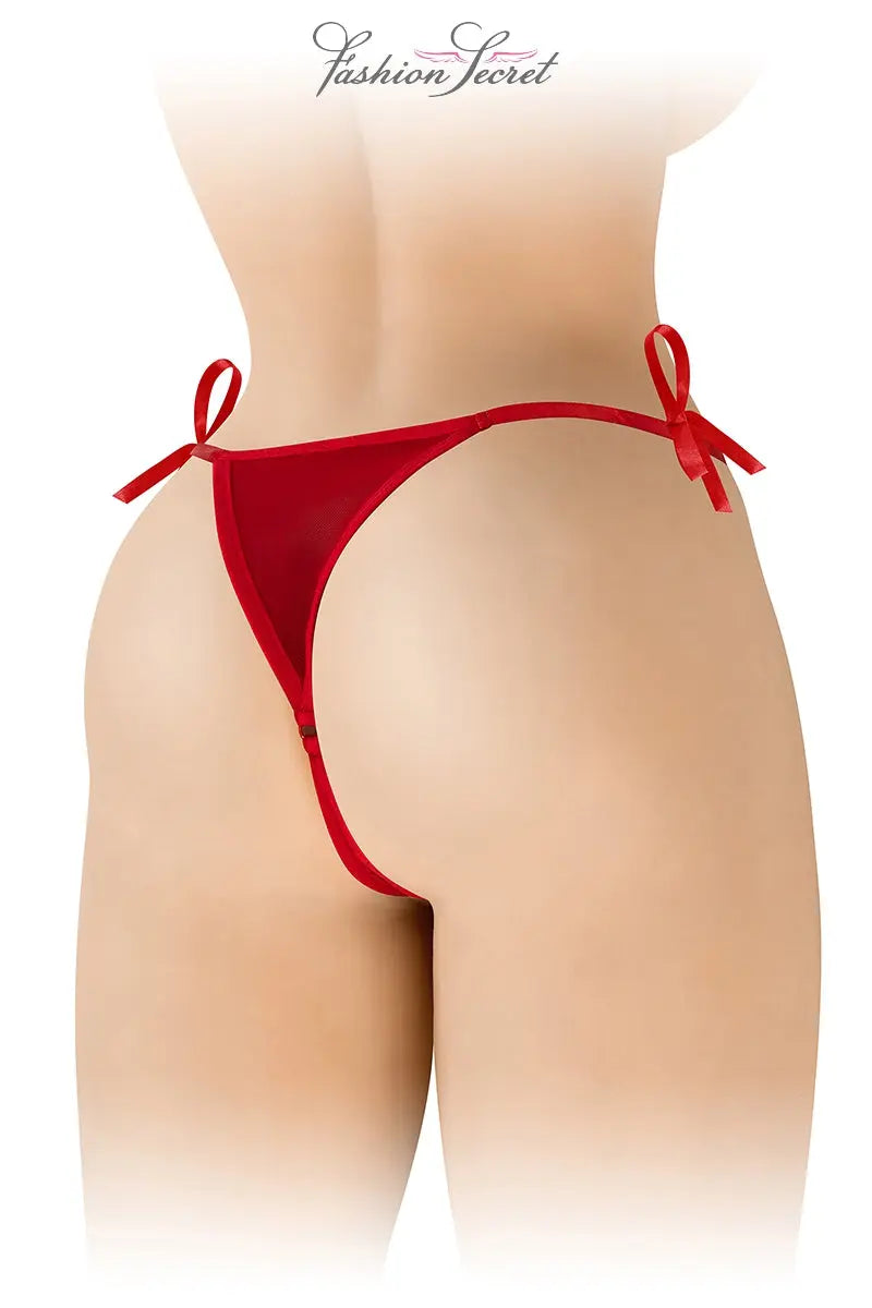 Oh My God'Z - String ouvert - Stella - taille unique - bdsm - femme - sexy - lingerie - érotisme - rouge