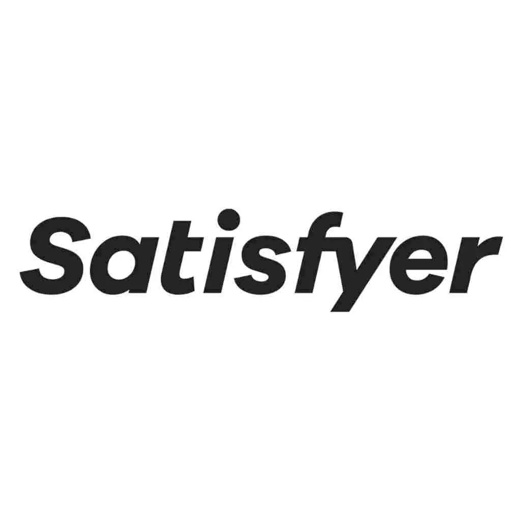 Image avec le logo et le nom de la marque de sextoys satisfyer. Le lien permet d'accéder à la collection satisfyer sur le site ohmygodz.fr