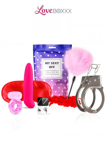 Oh My God'Z - Box coquine LoveBoxxx - My Sexy BFF - vibromasseur - menottes - plumeau - masque 