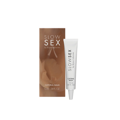 Baume clitoridien chauffant "Slow Sex" 10 ml dans son emballage, produit intime de la marque Bijoux Indiscrets pour une stimulation sexuelle accrue