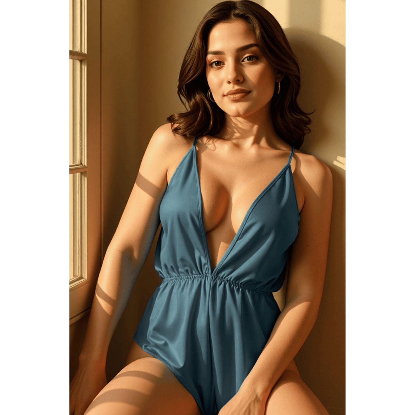 Body satin bleu canard Sensie Passion, élégant et sensuel – Oh My God’Z