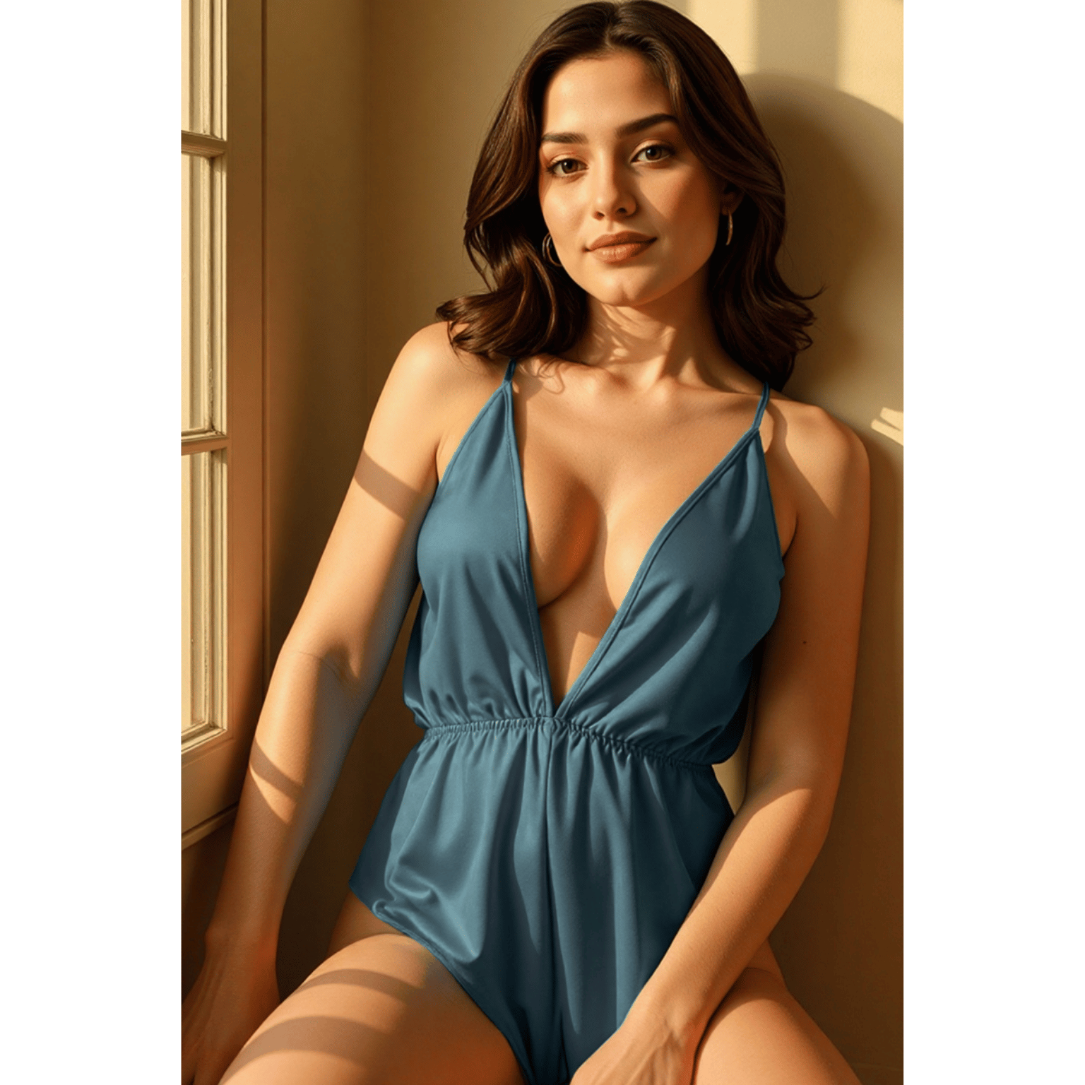 Body satin bleu canard Sensie Passion, élégant et sensuel – Oh My God’Z