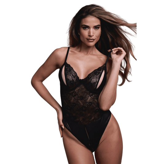 Body Wetlook Vesper noir dentelle et satin – Christine Le Duc – Oh My God’Z