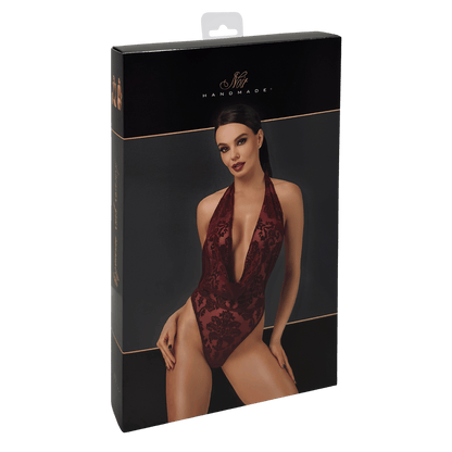 Body bordeaux en tulle floqué Kink Royal F386 Noir Handmade – Oh My God’Z