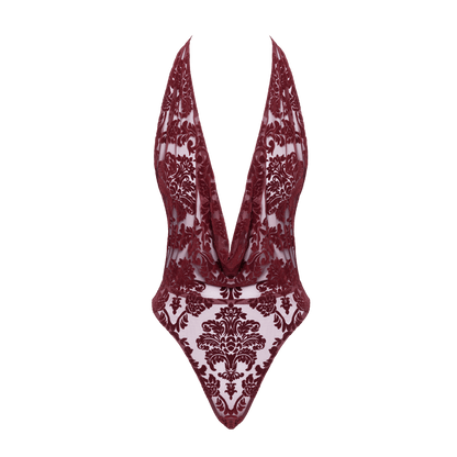 Body dos nu Kink Royal F386 effet velours bordeaux – Oh My God’Z