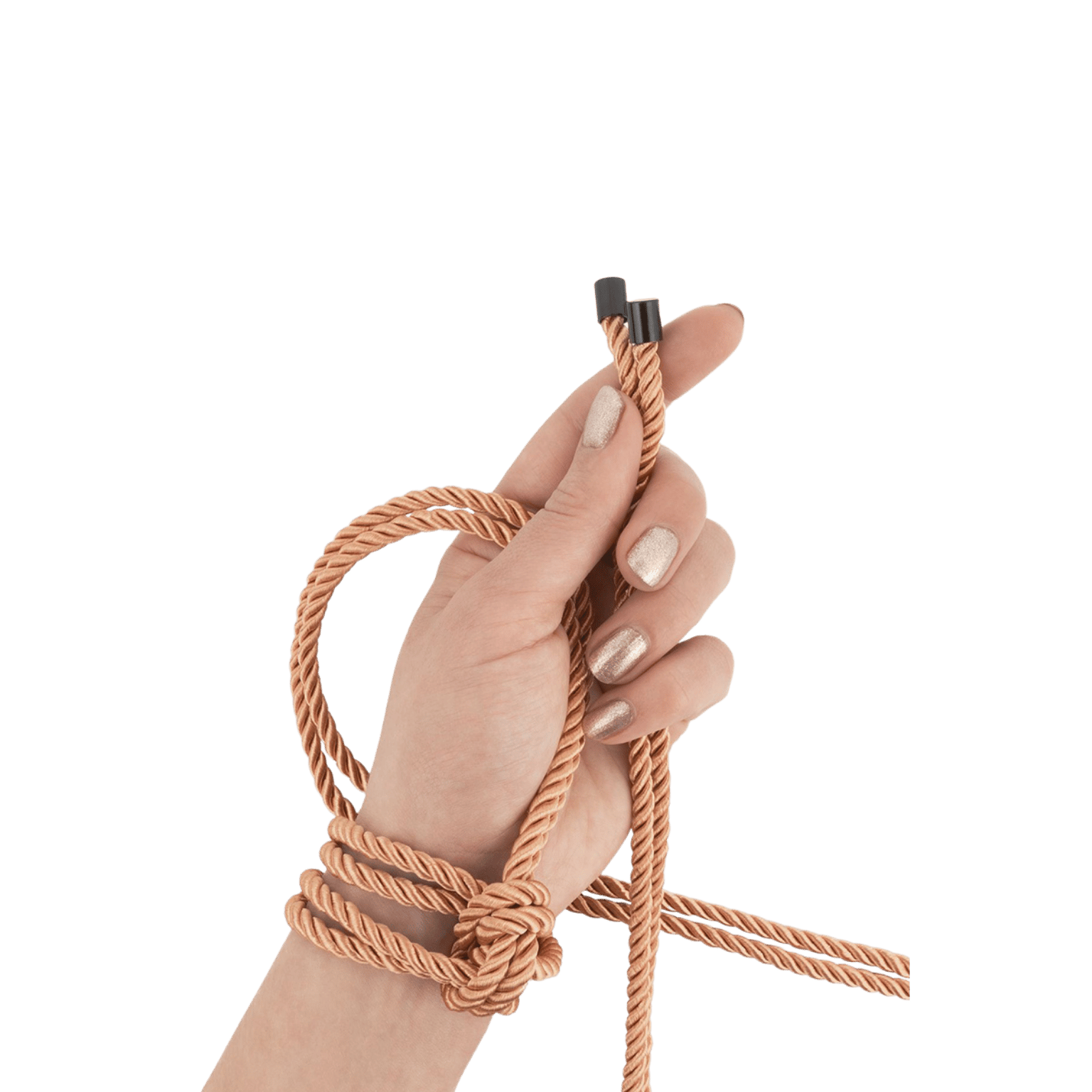 Main attachée avec corde satinée Rosy Gold – Expérience sensorielle et confort Oh My God’Z