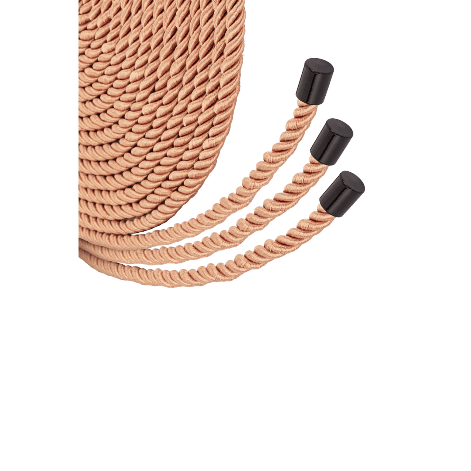 Détail des finitions cordes Rosy Gold – Qualité luxe et douceur pour vos liens Oh My God’Z