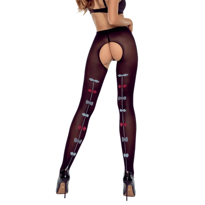 Collants ouverts TI026 20 deniers noir, silhouette élégante et raffinée – Oh My God’Z