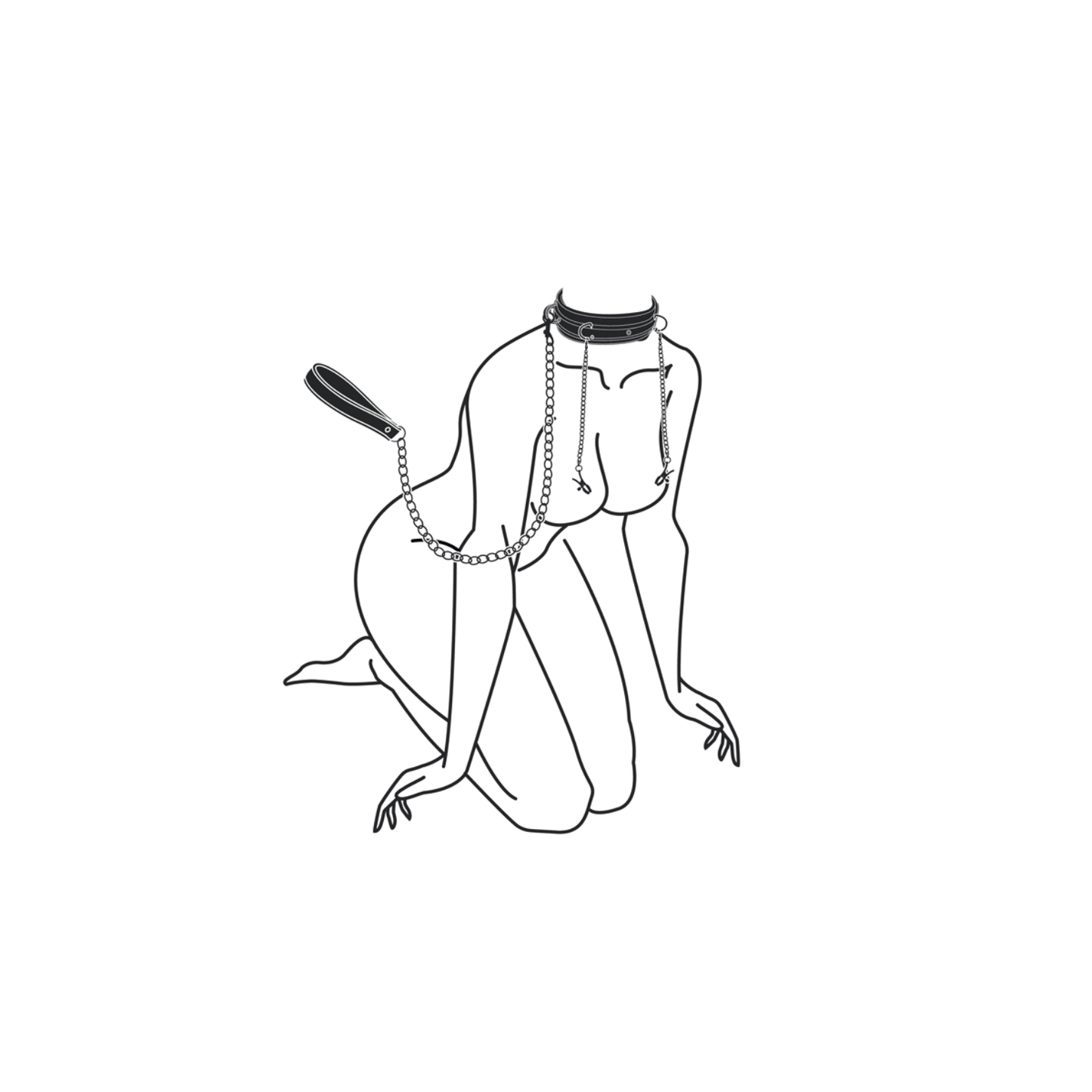 Collier cuir EasyToys Fetish chaînes et laisse – Oh My God’Z