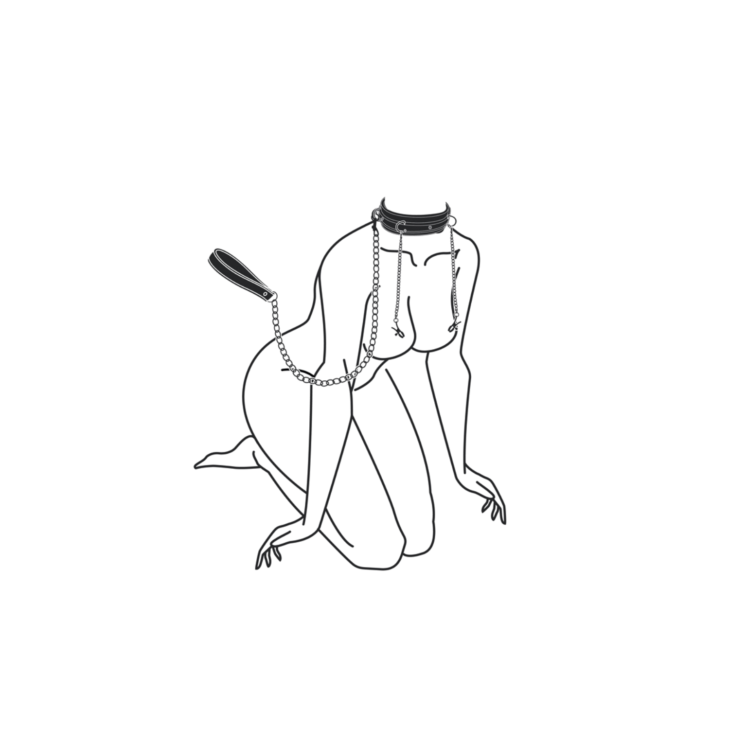 Collier cuir EasyToys Fetish chaînes et laisse – Oh My God’Z