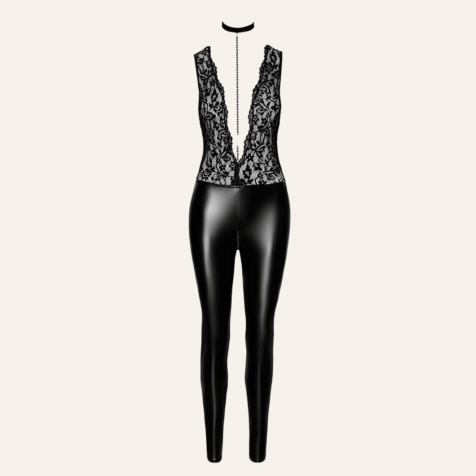 Catsuit wetlook et dentelle sensuelle Libido F298 boutique Oh My God'Z