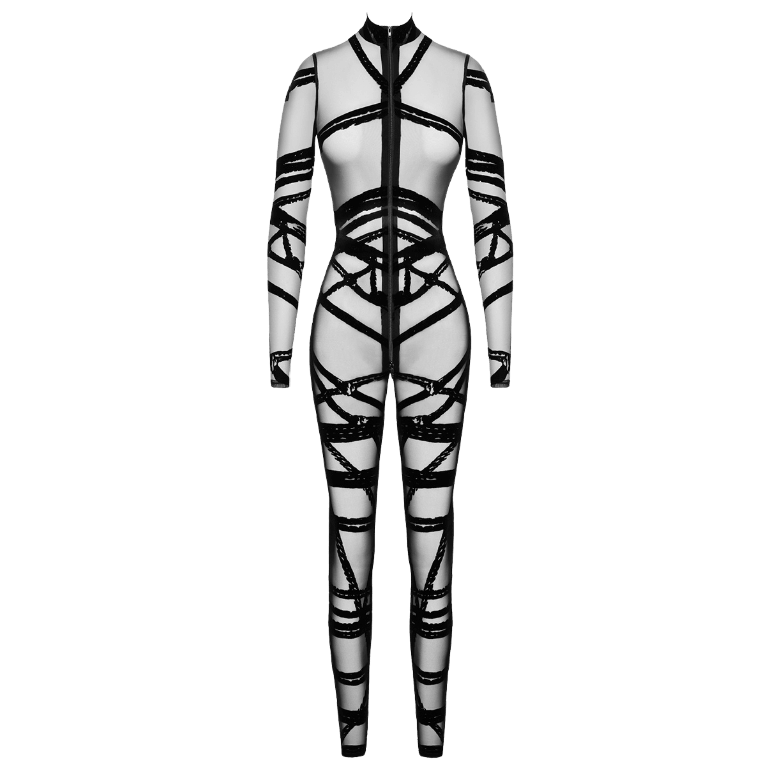 Combinaison intégrale noire à manches longues et fermeture zippée – Noir Handmade