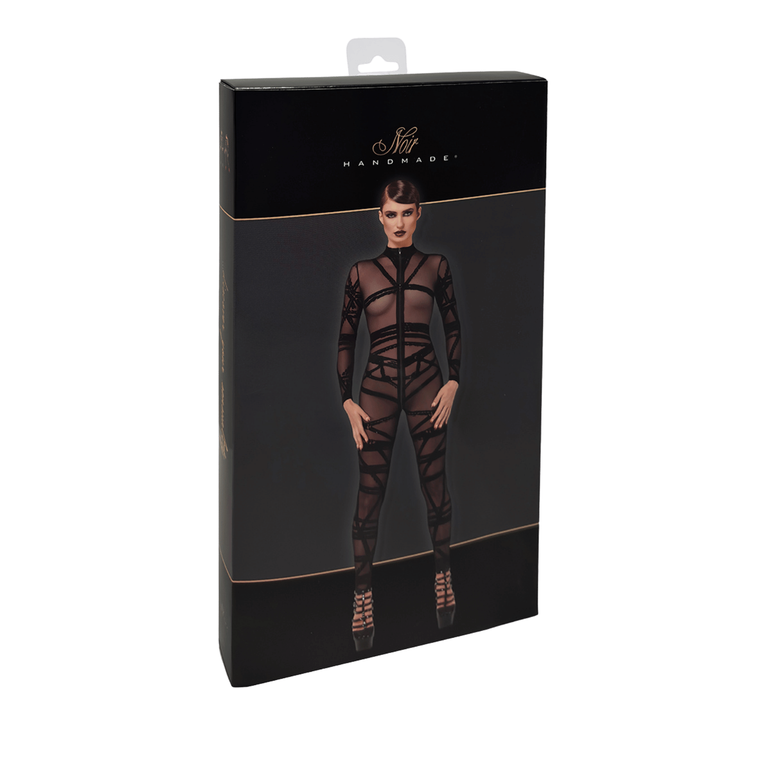 Tenue de soirée ou clubwear audacieuse en résille et velours – Noir Handmade – Oh My God’Z