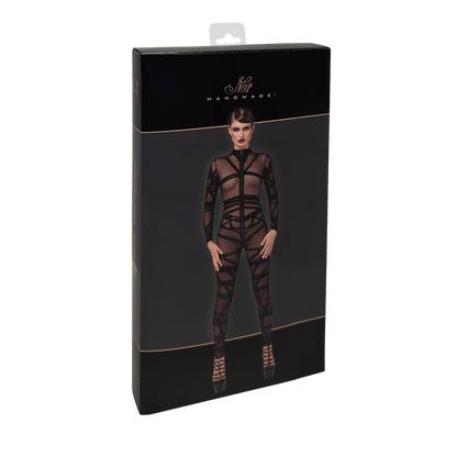 Tenue de soirée ou clubwear audacieuse en résille et velours – Noir Handmade – Oh My God’Z