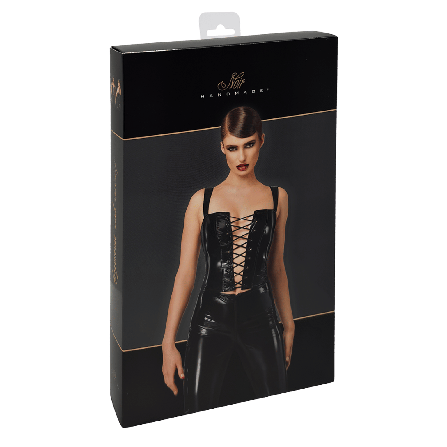 Corset ajusté effet mouillé Dominae F379 – Noir Handmade – Oh My God’Z