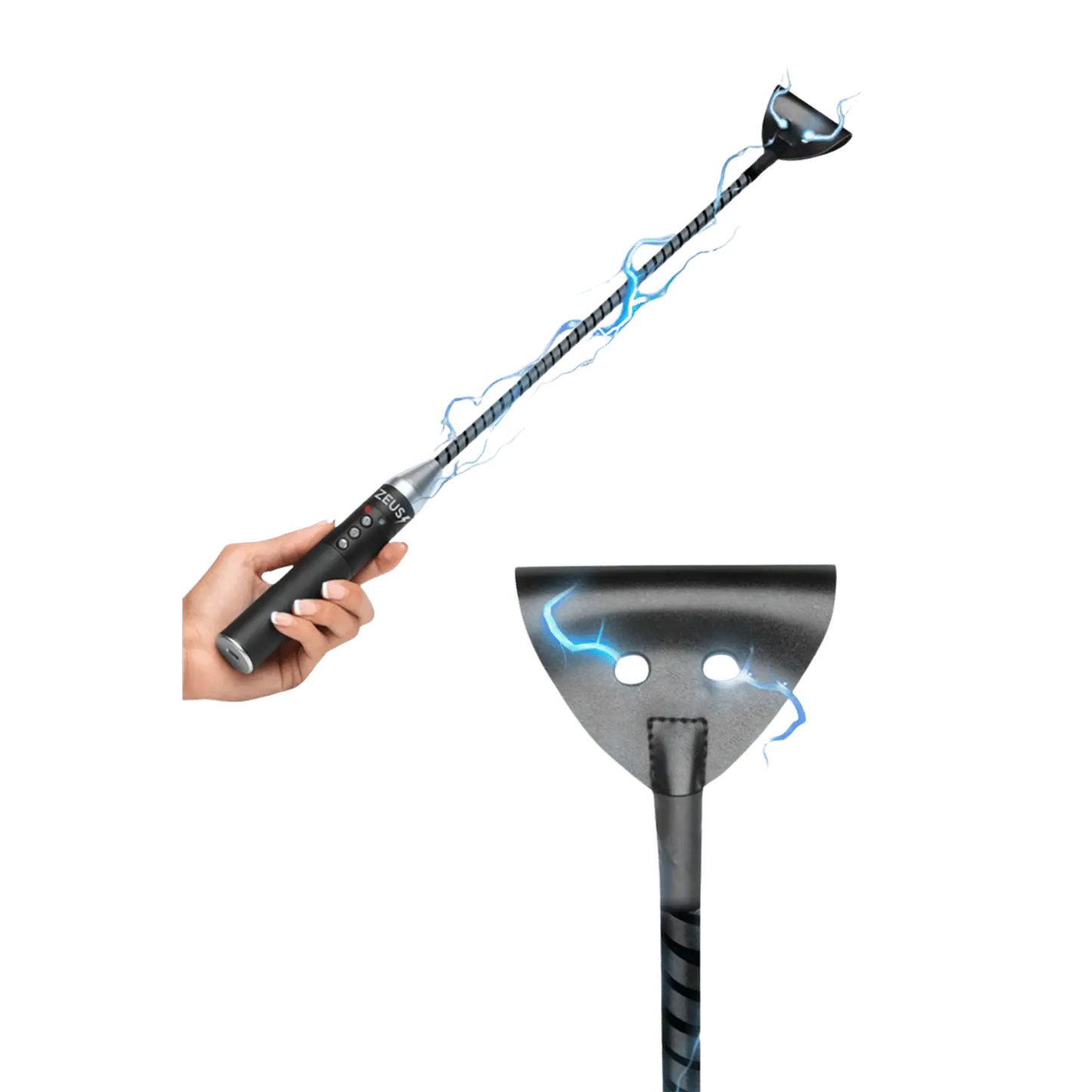 Cravache électro Zeus vue entière – contrôle précis et expérience intense – Oh My God’Z
