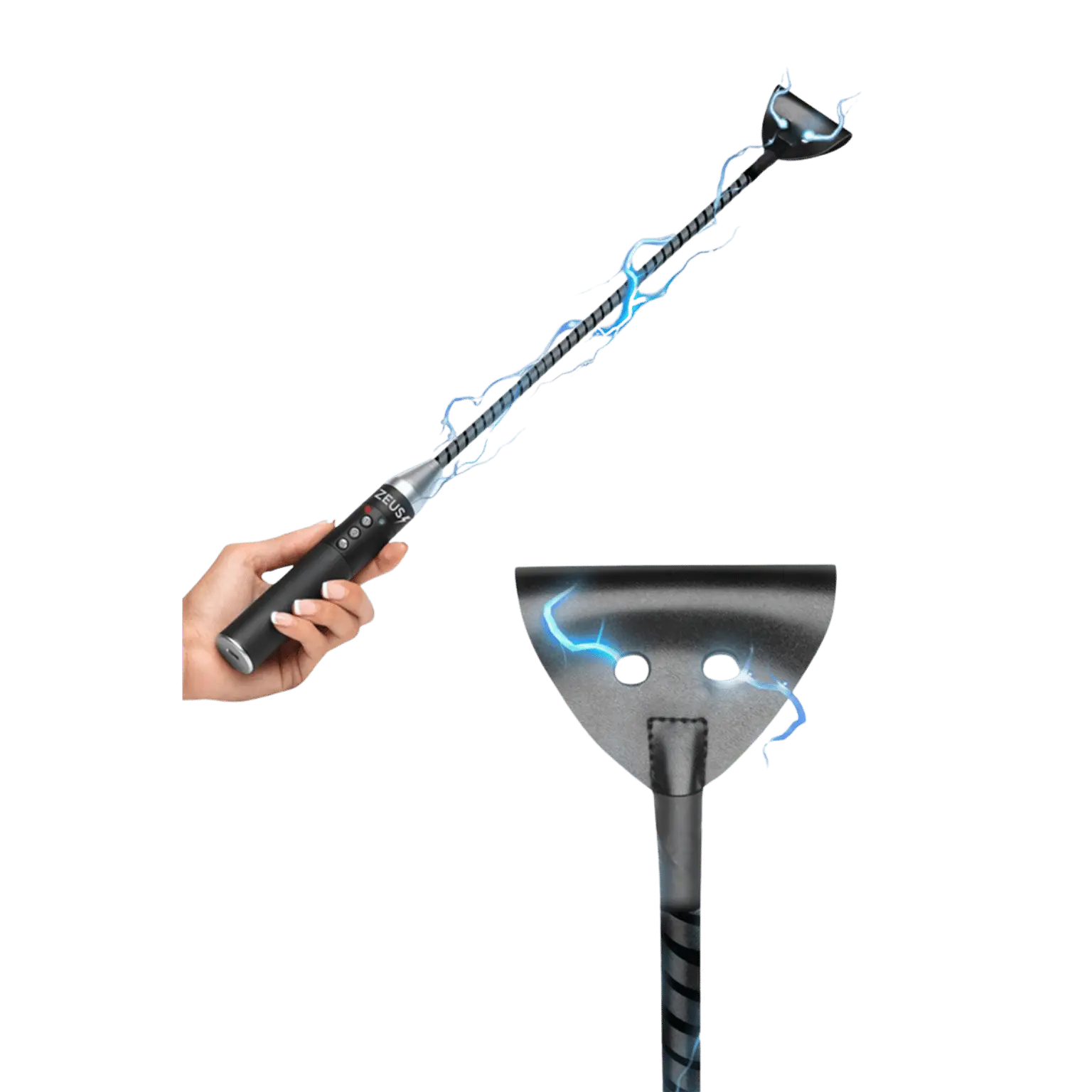 Cravache électro Zeus vue entière – contrôle précis et expérience intense – Oh My God’Z
