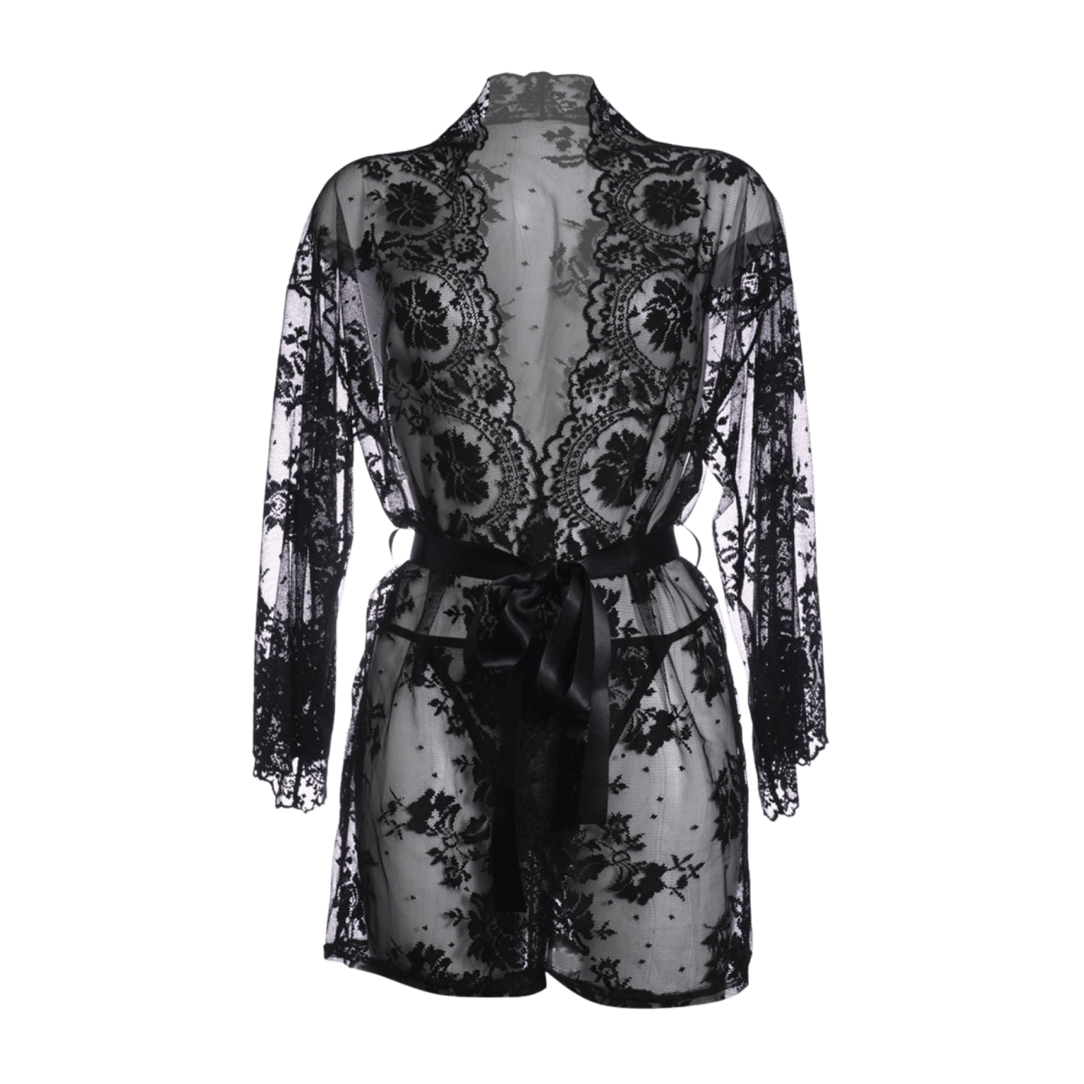 Déshabillé Graceful Christine avec ceinture satin – tenue sensuelle en dentelle Oh My God’Z