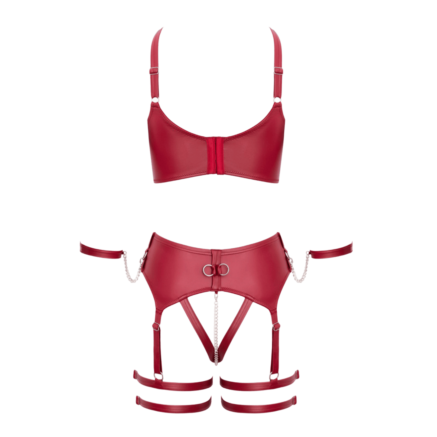 Soutien-gorge et porte-jarretelles BDSM bordeaux Cotelli Bondage – Oh My God’Z
