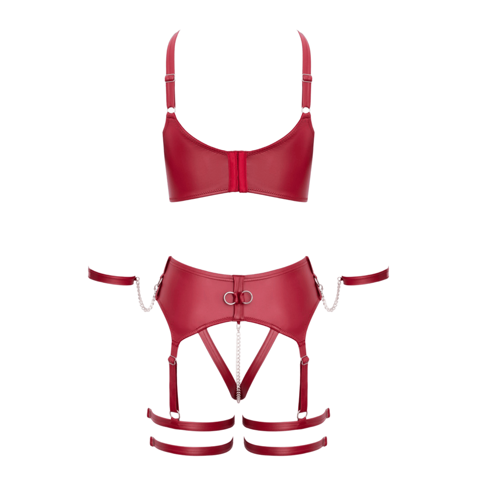 Soutien-gorge et porte-jarretelles BDSM bordeaux Cotelli Bondage – Oh My God’Z
