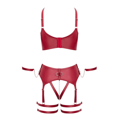 Soutien-gorge et porte-jarretelles BDSM bordeaux Cotelli Bondage – Oh My God’Z