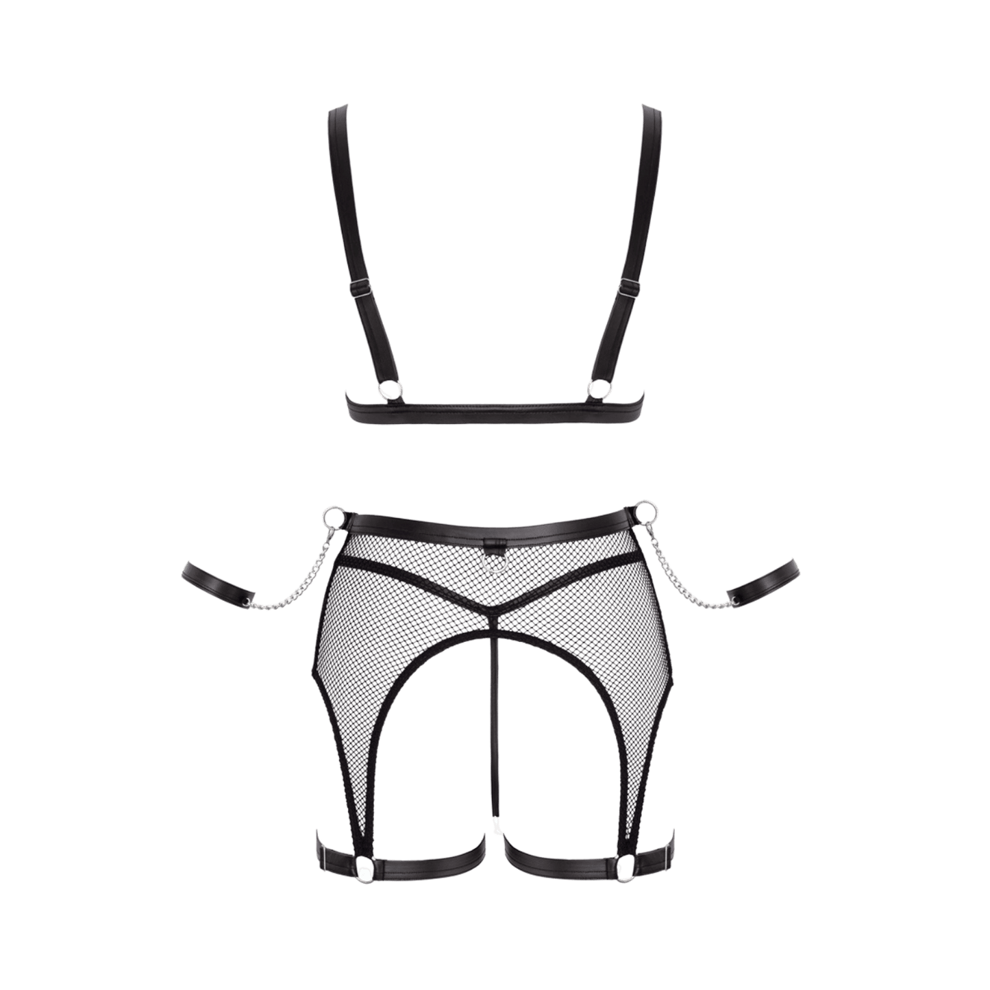 Ensemble Fetish Cottelli Bondage noir vue dos raffinée – Oh My God’Z