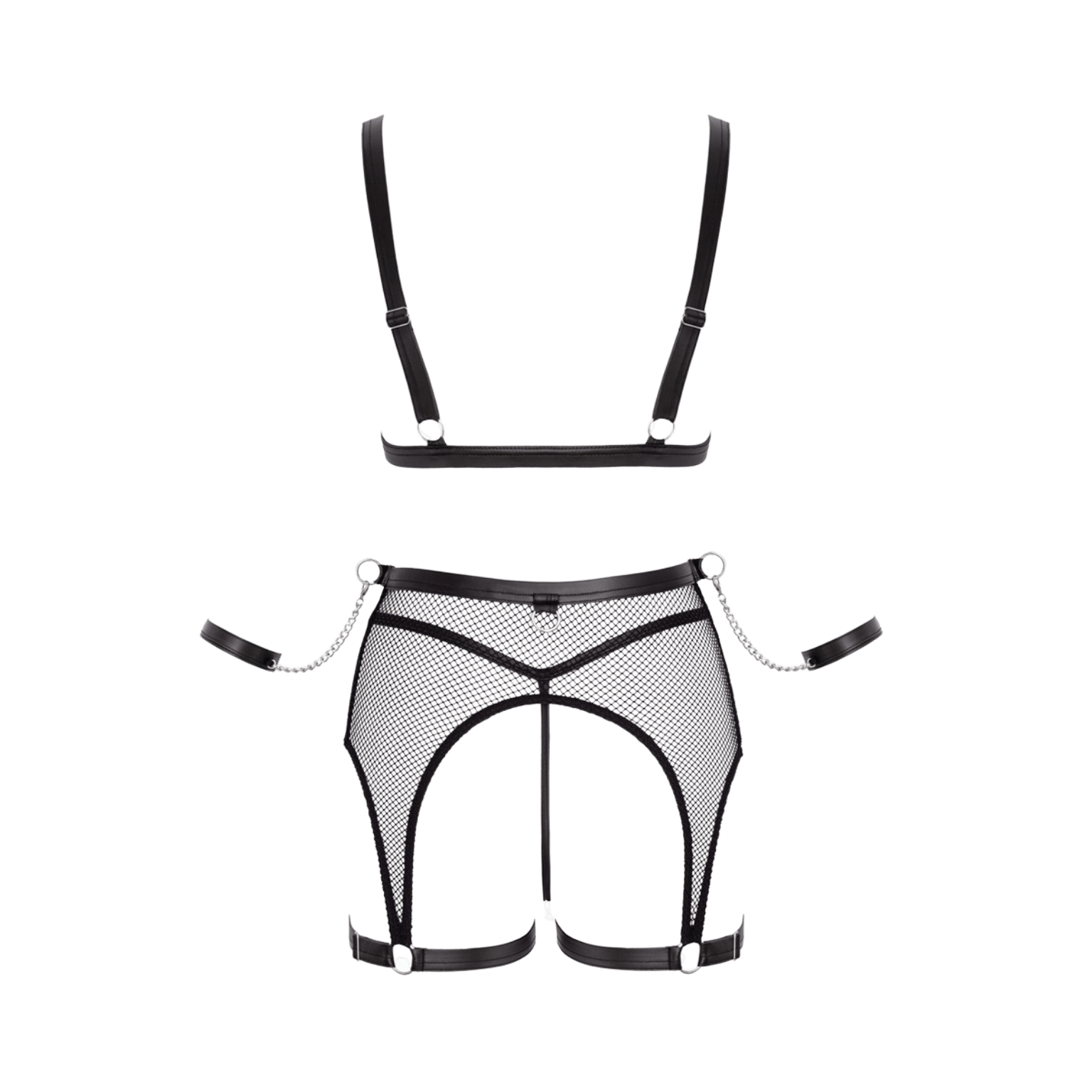 Ensemble Fetish Cottelli Bondage noir vue dos raffinée – Oh My God’Z