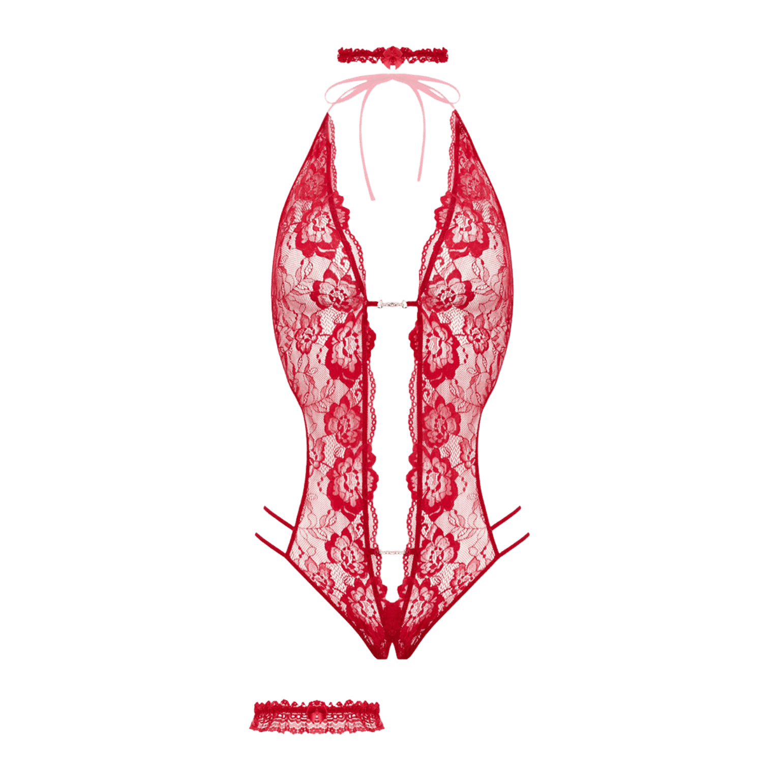 Body ouvert Renee Christine en dentelle florale, style glamour – Oh My God’Z