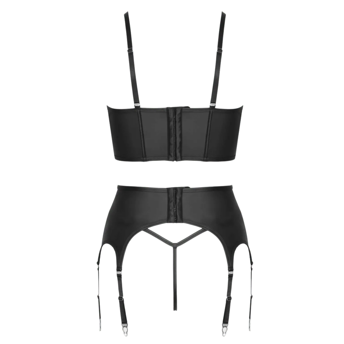 Ensemble lingerie 3 pièces noir avec porte-jarretelles Cottelli PARTY – Oh My God’Z